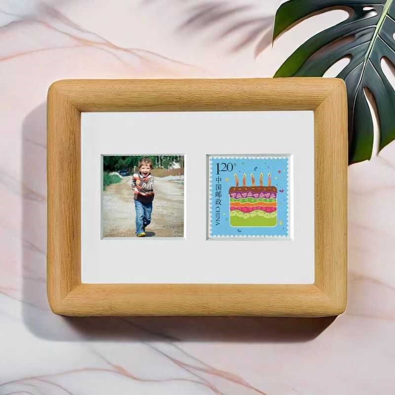 母亲节父亲节礼物相框摆台实木相框照片定制邮票框洗相片高级感