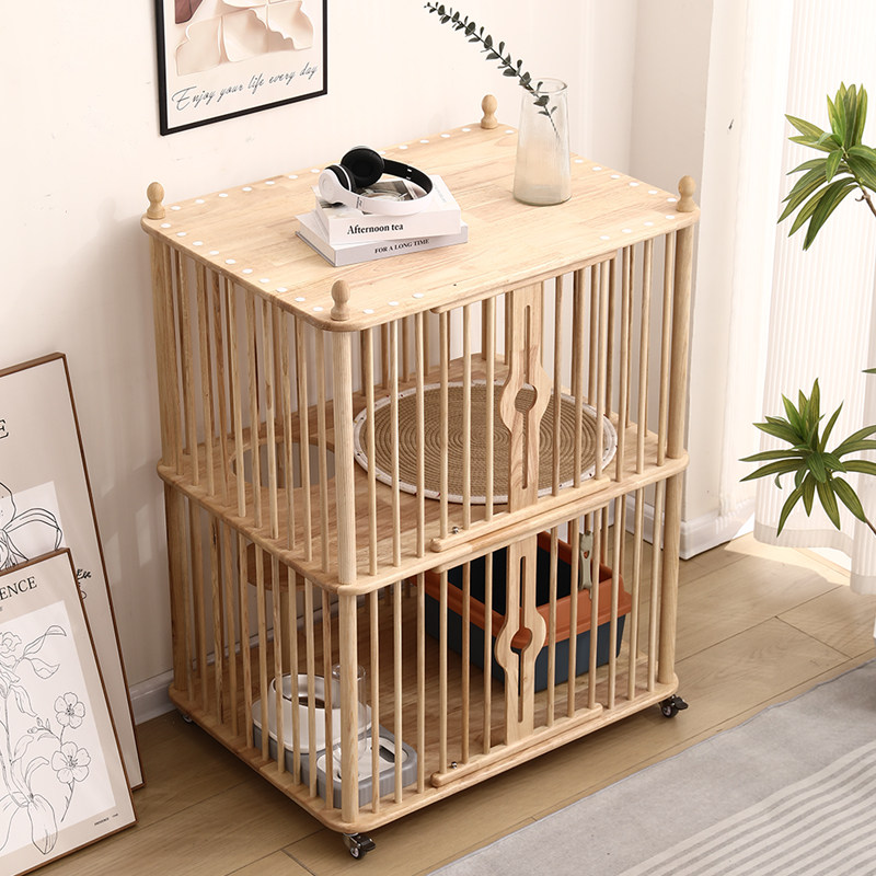 【加宽】实木两层猫窝别墅笼子人猫共用半封闭猫跳台中小型猫屋窝,宠物/宠物食品及用品,猫笼子/猫别墅,淘宝优惠券,粉丝福利购,淘宝优惠卷