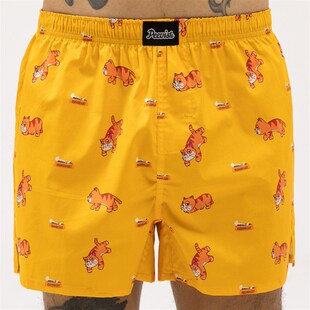 PEEVISH纯棉阿罗裤男宽松可爱四角内裤情侣女款居家短睡裤孖煙通