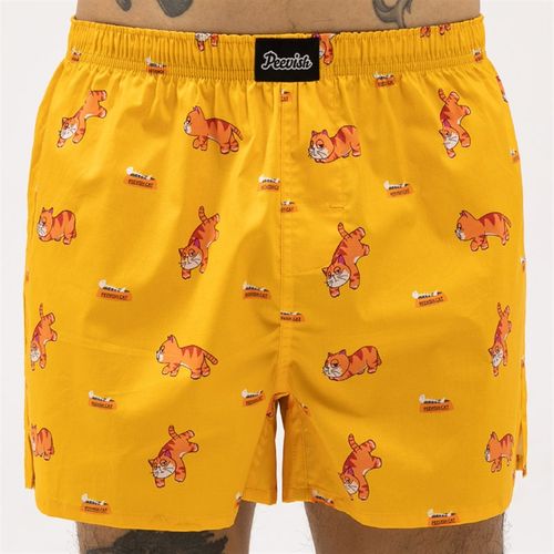 PEEVISH纯棉阿罗裤男宽松可爱四角内裤情侣女款居家短睡裤孖煙通