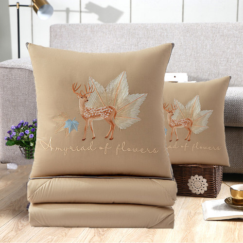 全棉抱枕被子两用汽车空调被多功能靠枕毯子二合一车载车用枕头被