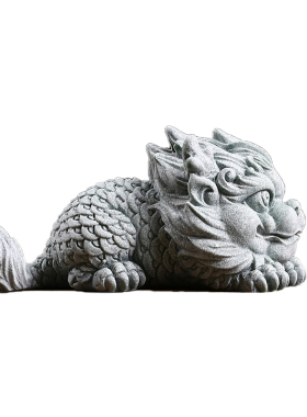 创意青砂石祥瑞麒麟动物茶宠家居工艺品电视柜装饰品造景摆件礼物