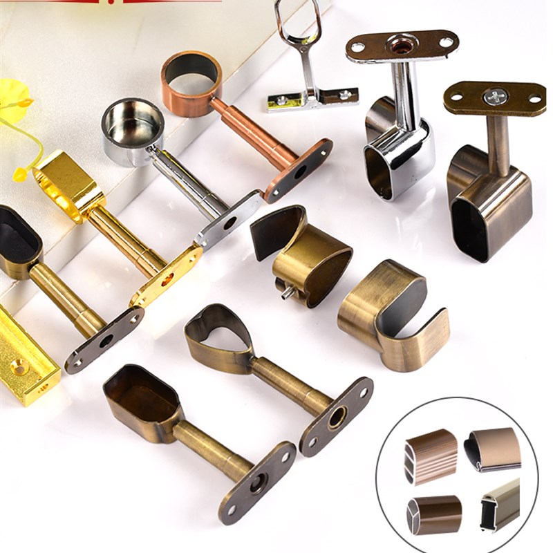 衣帽间挂衣杆转角法兰座合金衣托衣橱可调节衣通座索菲亚款吊通座