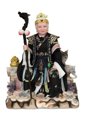 汉白玉黑老太太神像黑妈妈黑老太佛像家用客厅祝福人物桌面摆件