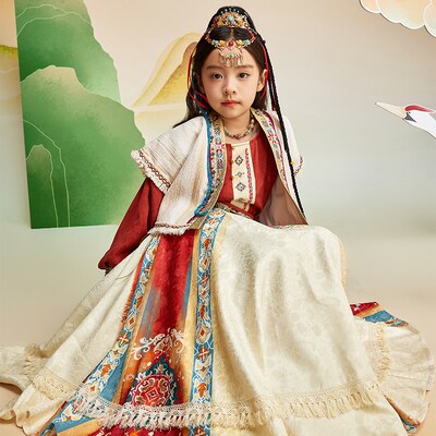 韶华未央观山见童装国风汉服女童唐装半身长裙2025早春汉服套装