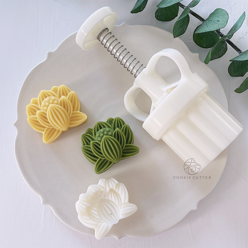 30g50g莲花绿豆糕模具夏季荷花冰皮月饼模中秋节月饼凤梨酥糕点模