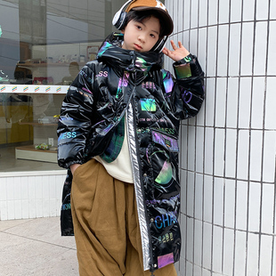 儿童长款羽绒服男童过膝女童2023新款极寒冬装加厚中大童童装免洗
