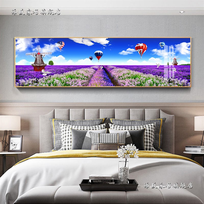 现代简约卧室装饰画床头挂画客厅沙发背景墙壁画墙画横幅单张风景