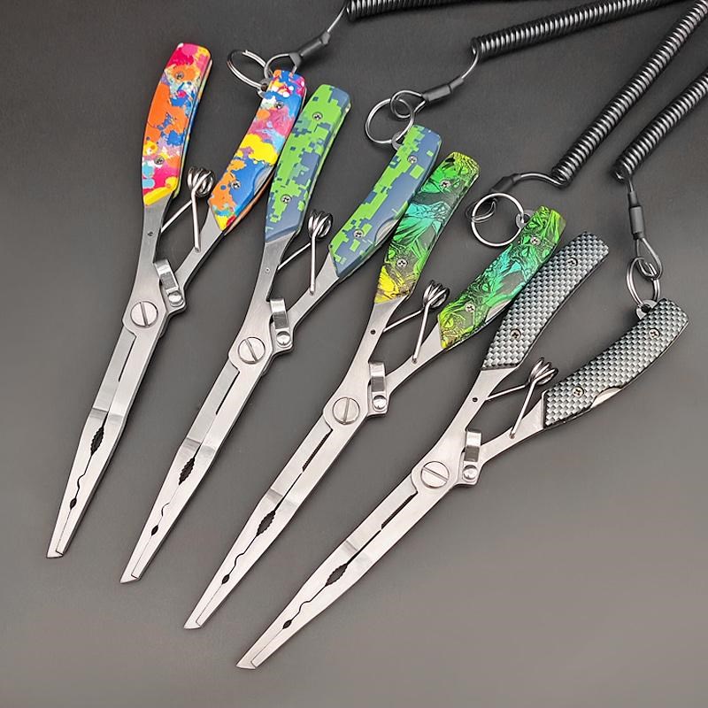 加长路亚钳带鹰嘴开圈环功能加厚钢材剪线绑钩拉线多功能钓鱼钳