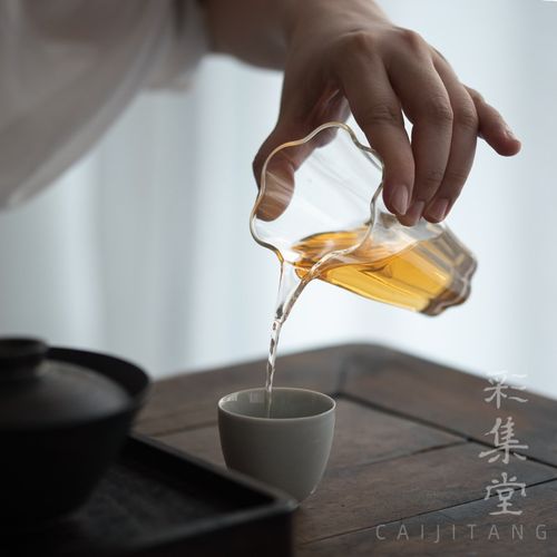 彩集堂小号玻璃公道杯耐热透明分茶器高档倒茶杯茶海茶具个人匀杯