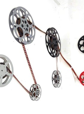 复古怀旧老电影胶片35毫米35mm电影片盘胶卷带子片夹创意道具摆件