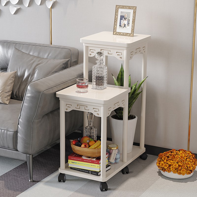 可移动沙发边柜小户型角几边几带轮中式侧边柜茶几客厅家用小桌子