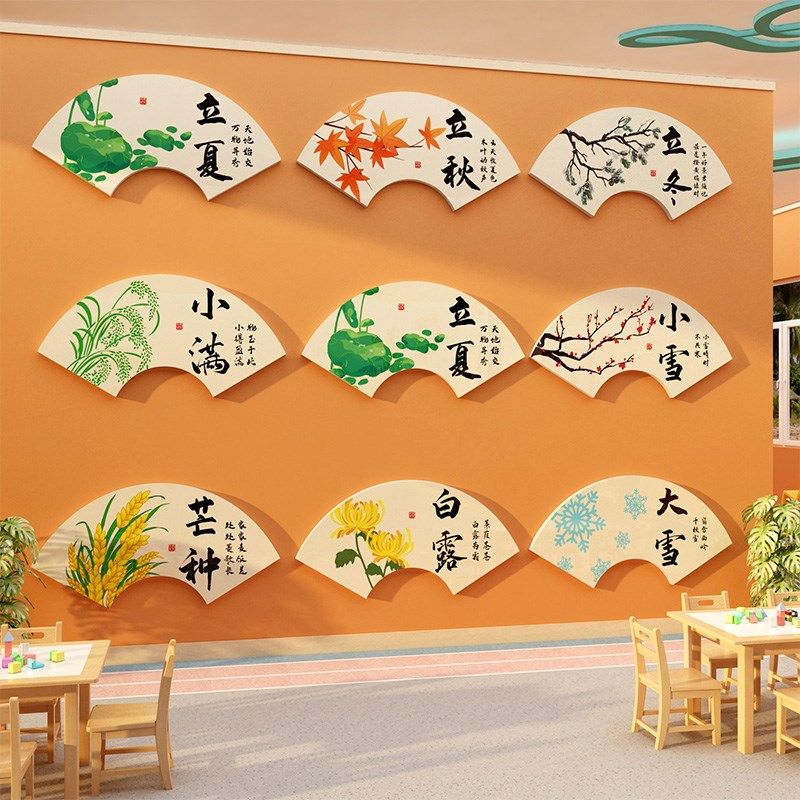 二十四24节气贴纸幼儿园环境创主题成品托管班级文化墙面装饰挂画