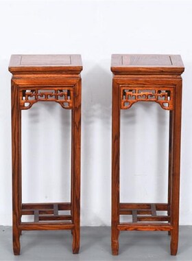 红花梨酸枝中式仿古典家具原木实木花盆架花架六角花架方形花瓶架