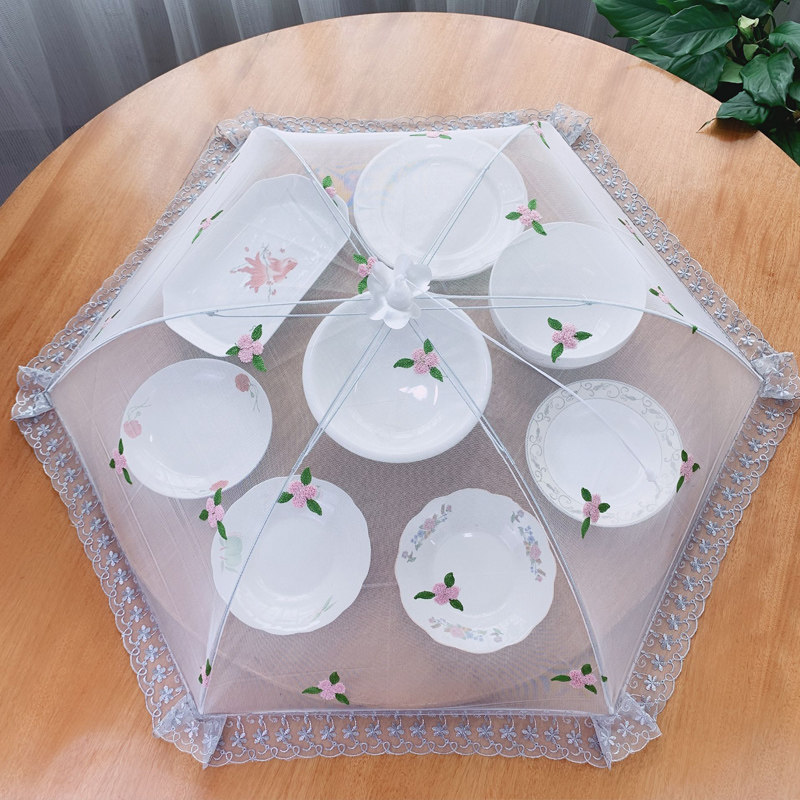 饭菜罩子防苍蝇盖菜罩夏季折叠新款餐桌剩菜食物罩家用防尘罩大号