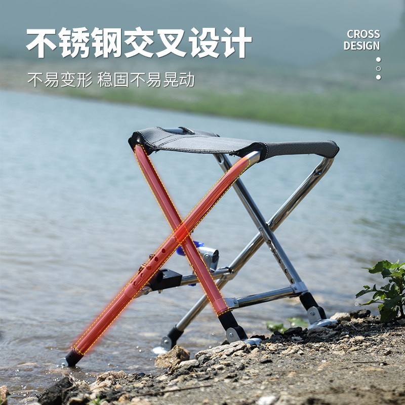 钓哈哈透气可折叠轻量易携带钓鱼椅新款不锈钢可伸缩腿钓椅休闲椅