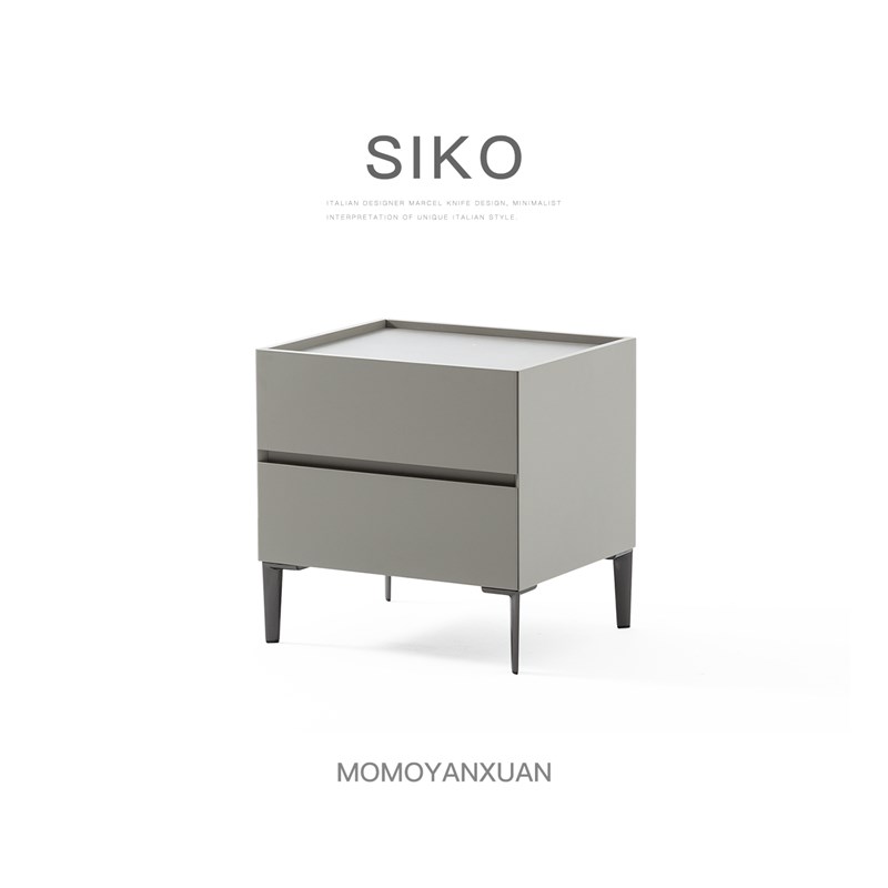 某某严选家居意式极简智能无线充电床头柜感应灯新款创意卧室柜