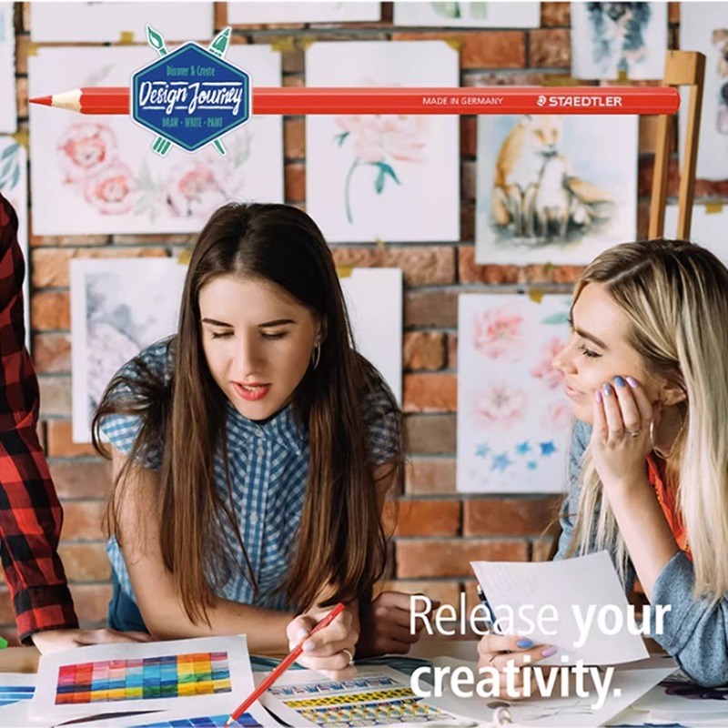 德国施德楼油性彩色铅笔装1C初学者绘画涂鸦填色环保油性彩铅