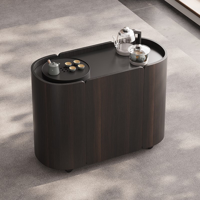 可移动茶台意式简约客厅实木茶水柜泡茶一体小型茶几家用阳台茶车