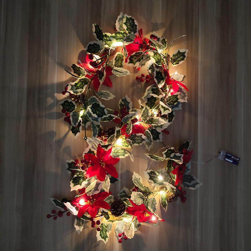 圣诞节带灯藤条圣诞花装饰发光花藤酒店商场圣诞挂饰假花场地布置,电子元器件市场,其它元器件,淘宝优惠券,粉丝福利购,淘宝优惠卷