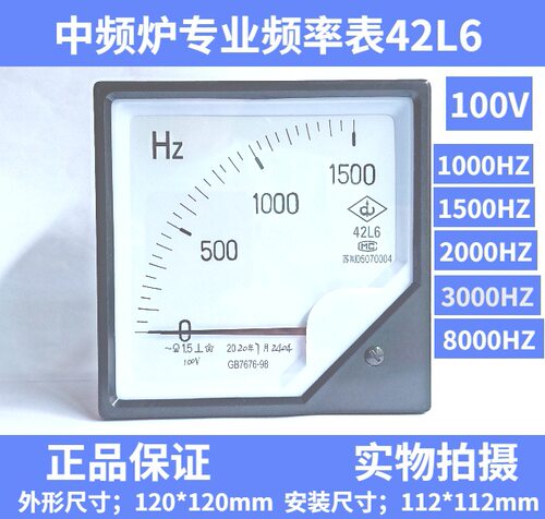 中频炉专用频率表赫兹表42L6-20001500300040008000HZ/100V