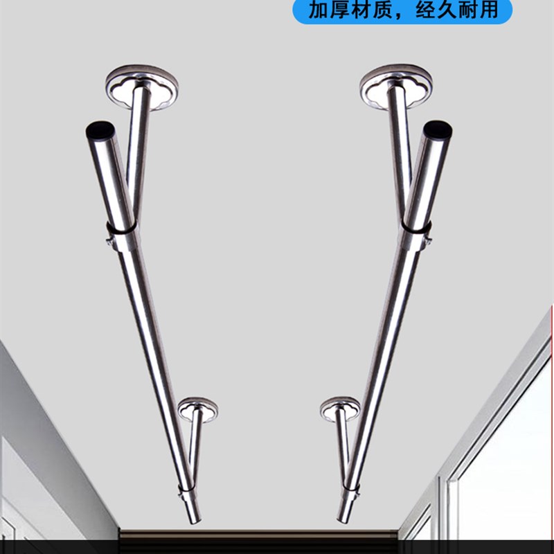 晾衣杆阳台顶装固定式30不锈钢加粗家用晒衣杆一根室外凉衣架