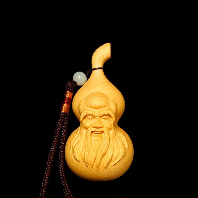 黄杨木雕手把件小葫芦雕刻老头工艺汽车挂件礼品创意福禄寿星装饰
