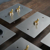 不锈钢复古单双控拨杆开关插座86面板 侘寂风 言寺杂货 工业风