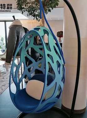 创意编织玻璃钢吊椅家居装饰摆件客厅工艺品时尚百搭艺术造型