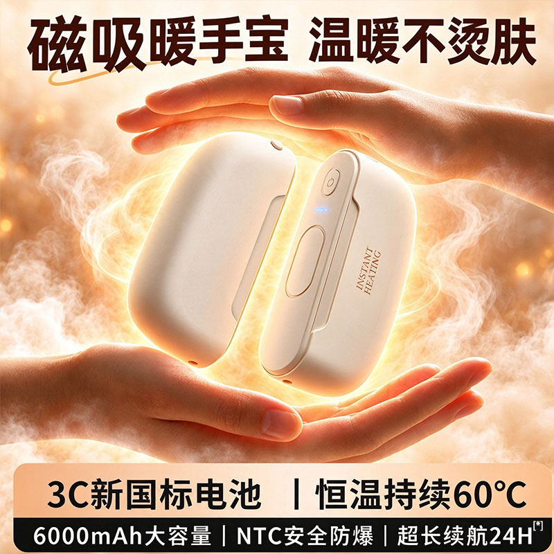 【3C认证】磁吸暖手宝二合一