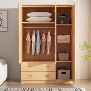 童实木小衣柜家衣用室全实ZJQ木卧大橱现代儿简约开门纯原木松木