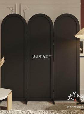 法约式奶油风遮屏风隔断客厅玄关饰可折叠移动JWWOSSOF挡简美式折