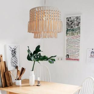 创意园网红厅led吊灯卧D11螺旋室装 棉线吊饰灯创意个客性田风编织