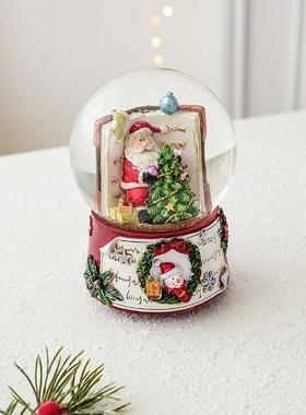 N诞UCHI圣诞树晶树脂八音盒桌面小摆件旋转943圣水球圣诞装饰品