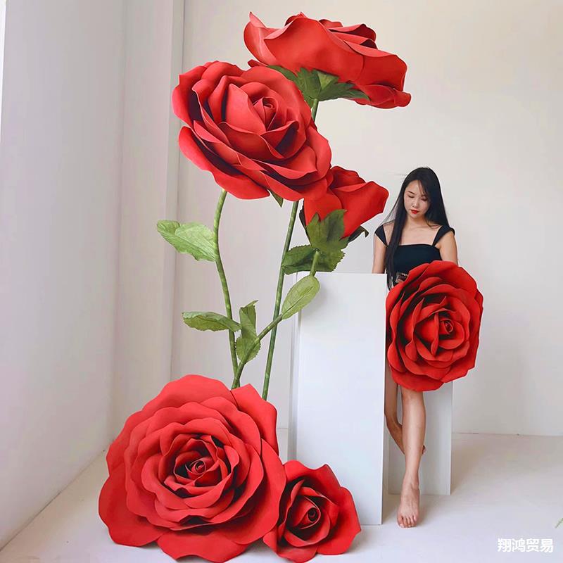 大型玫瑰仿真花橱窗摆件