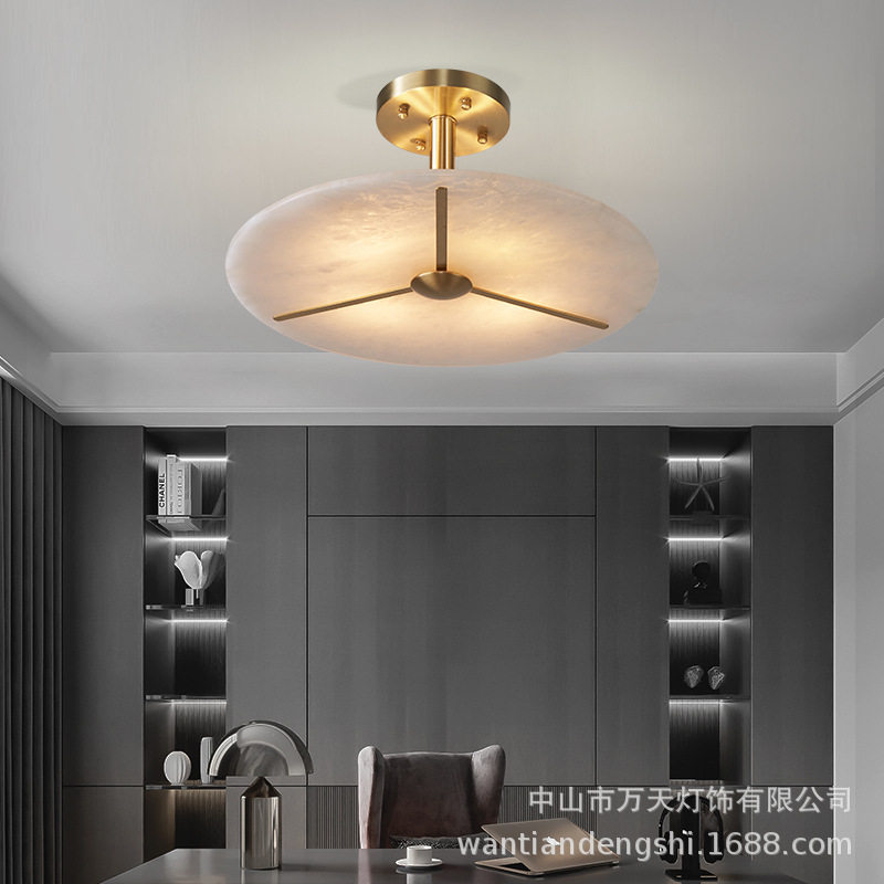 全铜云石圆形智能调光吸顶灯