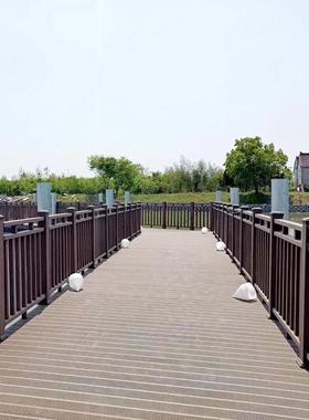 景观态塑木护栏杆塑木塑地板板栈道地公园生木地QVK板木塑工程栏
