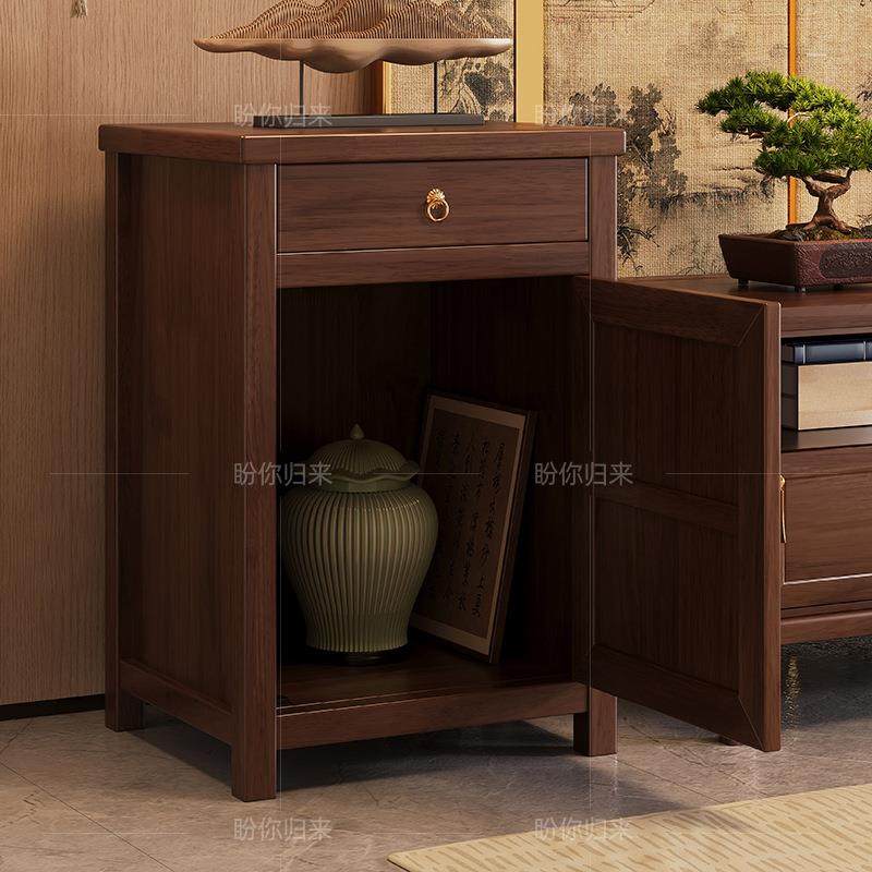 新中式实木置斗柜家用容量纳物柜客厅沙发边502柜卧收室大床边床,住宅家具,斗柜,淘宝优惠券,粉丝福利购,淘宝优惠卷