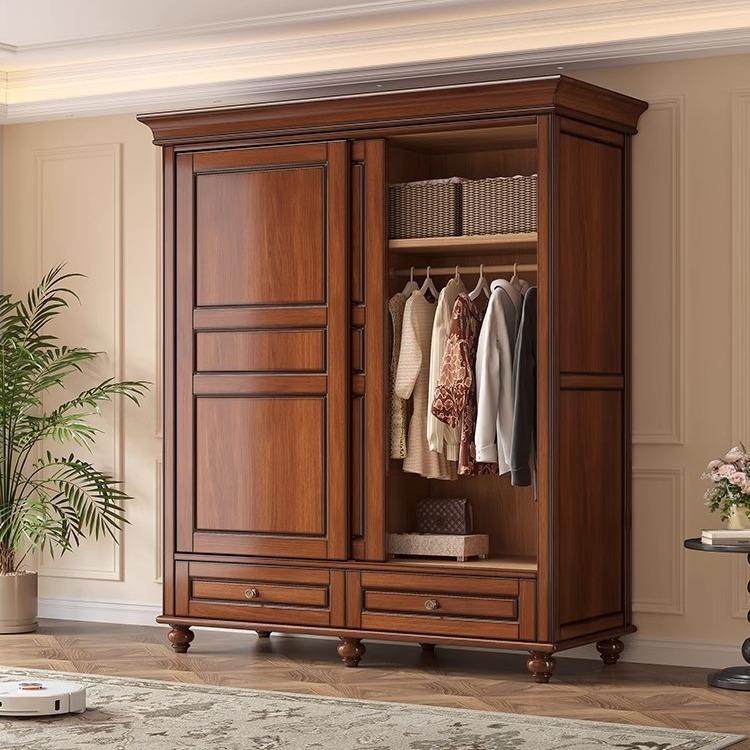 美式复古实木推拉门衣柜卧室型828家用15米桃.花大心木小户储物衣,住宅家具,独立衣柜,淘宝优惠券,粉丝福利购,淘宝优惠卷