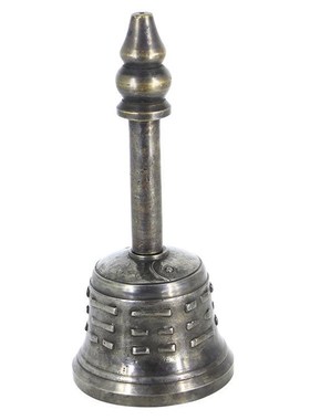 尼泊尔纯手工黄铜铃铛三清铃三叉铜铃铛摆件