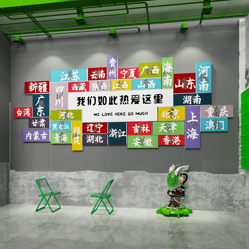 城市名网红打卡背景墙装饰拍照区布置氛围民宿户外室内露营工业风