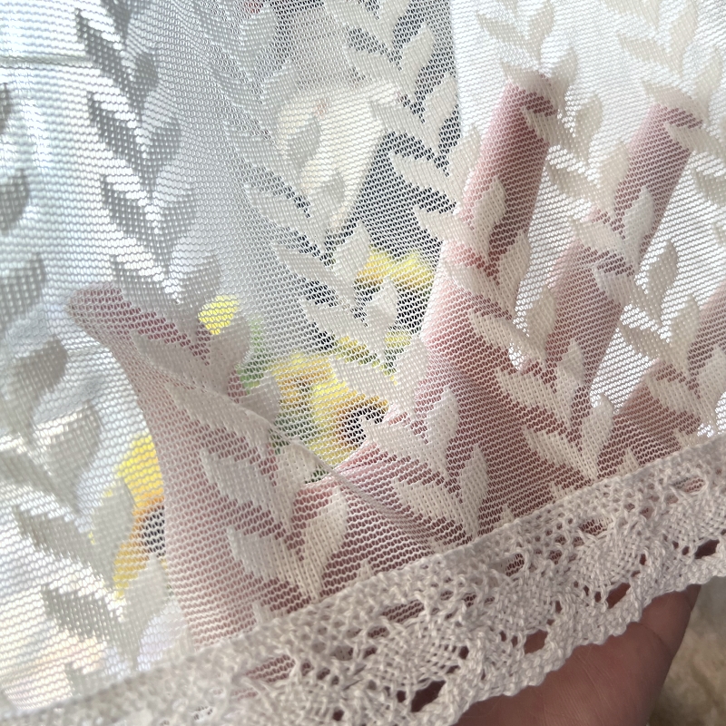 简约北欧门帘白色纱帘美式小短帘成品窗帘窗纱帘厨房帘隔断橱柜帘