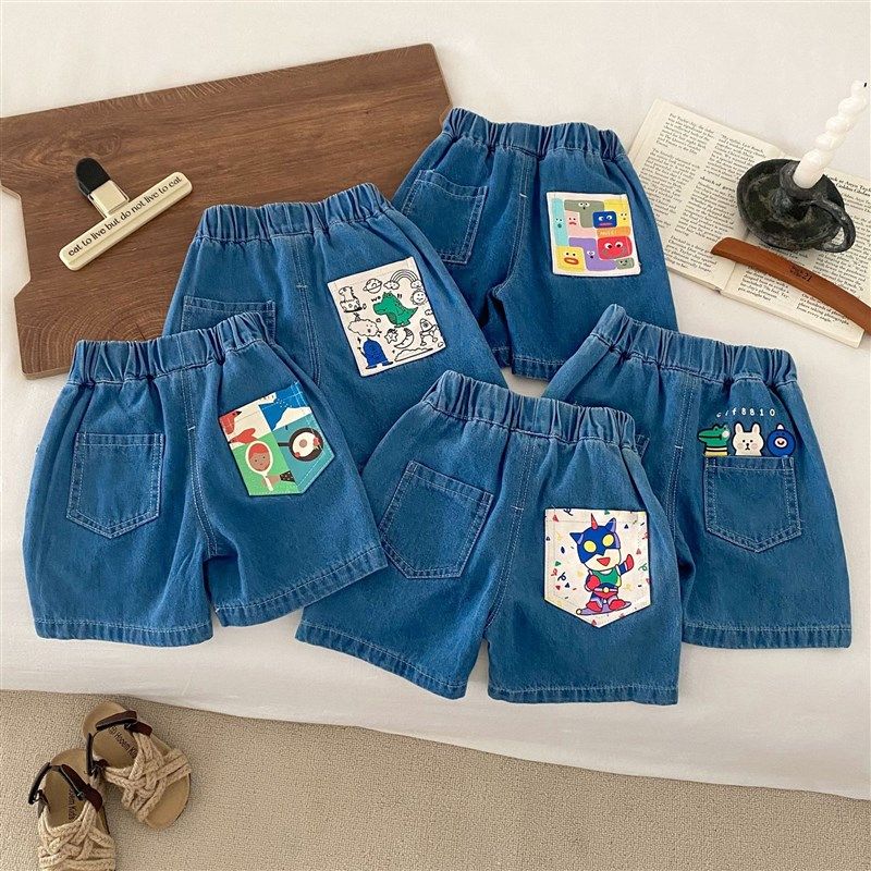 儿童牛仔短裤2024夏季童装男女宝宝五分裤卡通柔软休闲裤婴儿裤子,童装/婴儿装/亲子装,儿童牛仔裤,淘宝优惠券,粉丝福利购,淘宝优惠卷