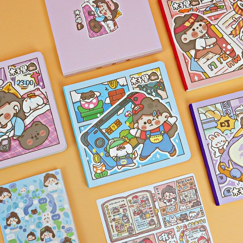 木子里方方本可爱卡通手账本方格本小学生女生本子笔记本定页本,文具电教/文化用品/商务用品,手帐/日程本/计划本,淘宝优惠券,粉丝福利购,淘宝优惠卷