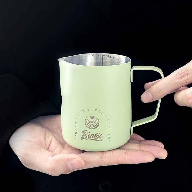 咖啡拉花缸尖嘴拉花杯奶泡杯拉花神器不锈钢专业器具内刻度打奶缸