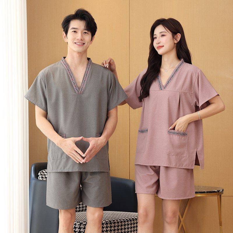 汗蒸服2024新款桑拿服女洗浴中心足浴按摩足疗店男士全棉大码浴服,居家布艺,汗蒸服,淘宝优惠券,粉丝福利购,淘宝优惠卷