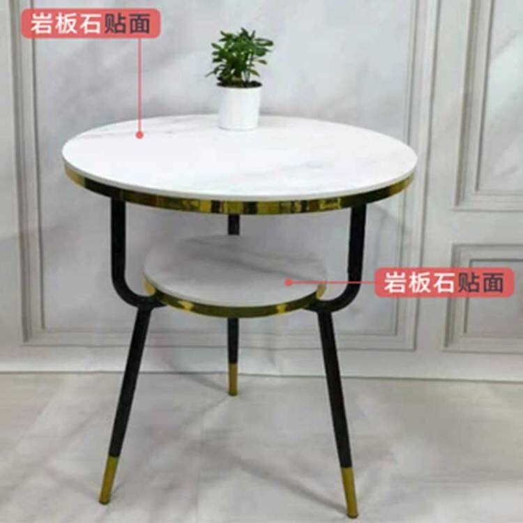 轻奢岩板茶几洽谈客厅家用现代简易阳台双层酒店客房美容院小圆桌,住宅家具,板木餐桌,淘宝优惠券,粉丝福利购,淘宝优惠卷