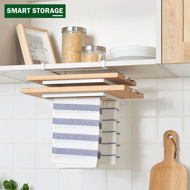 砧板架免打孔菜板架子案板架砧板收纳架厨房抹布架橱柜吊柜下挂架,厨房/烹饪用具,厨房置物架/置物柜/角架,淘宝优惠券,粉丝福利购,淘宝优惠卷