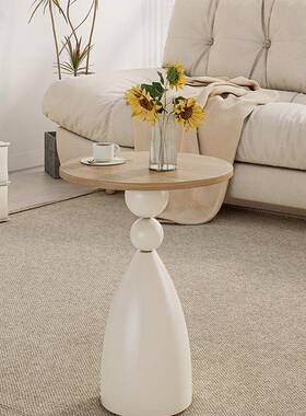 中古风客厅沙发小实边角几法式几复古卧室设计UON感木边桌床头柜