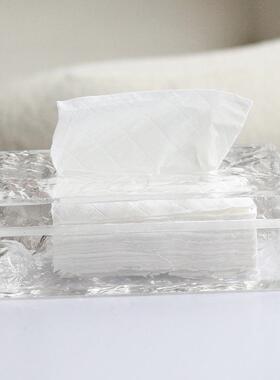 透明水波纹样纸ZON巾盒轻奢创意浴室卫生件间抽纸盒板房酒店装摆